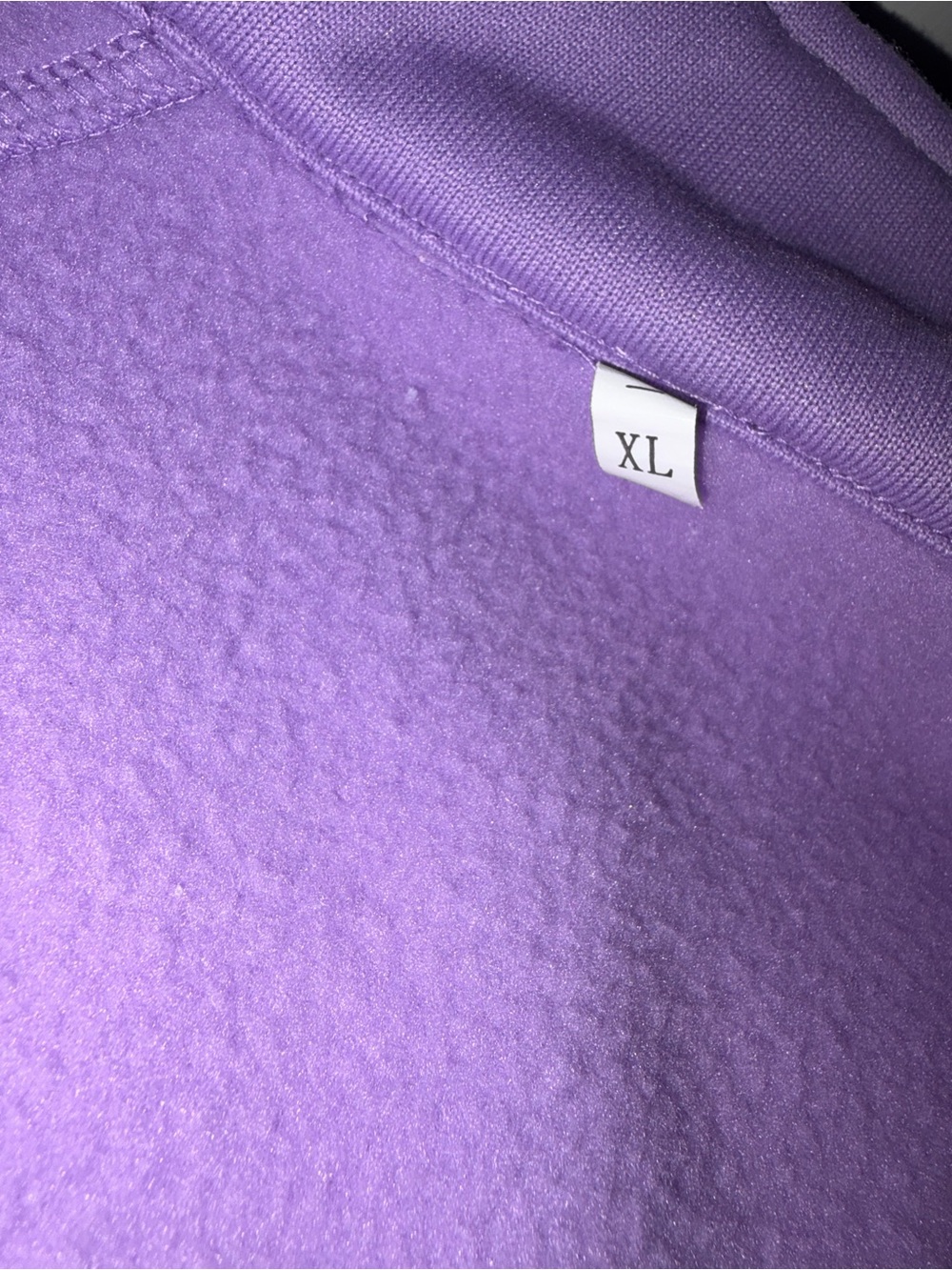 🆕💜Lavender Zip-Up Fleece Jacket Mens XL Soft Cozy Full Zip Stand Collar Pock - Picture 8 of 8